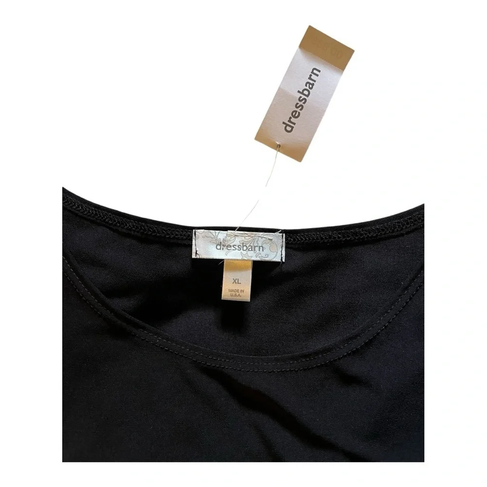 Dressbarn NWT Black Blouse With Asymmetric Hem. Adorable and flattering top!! - Picture 6 of 8